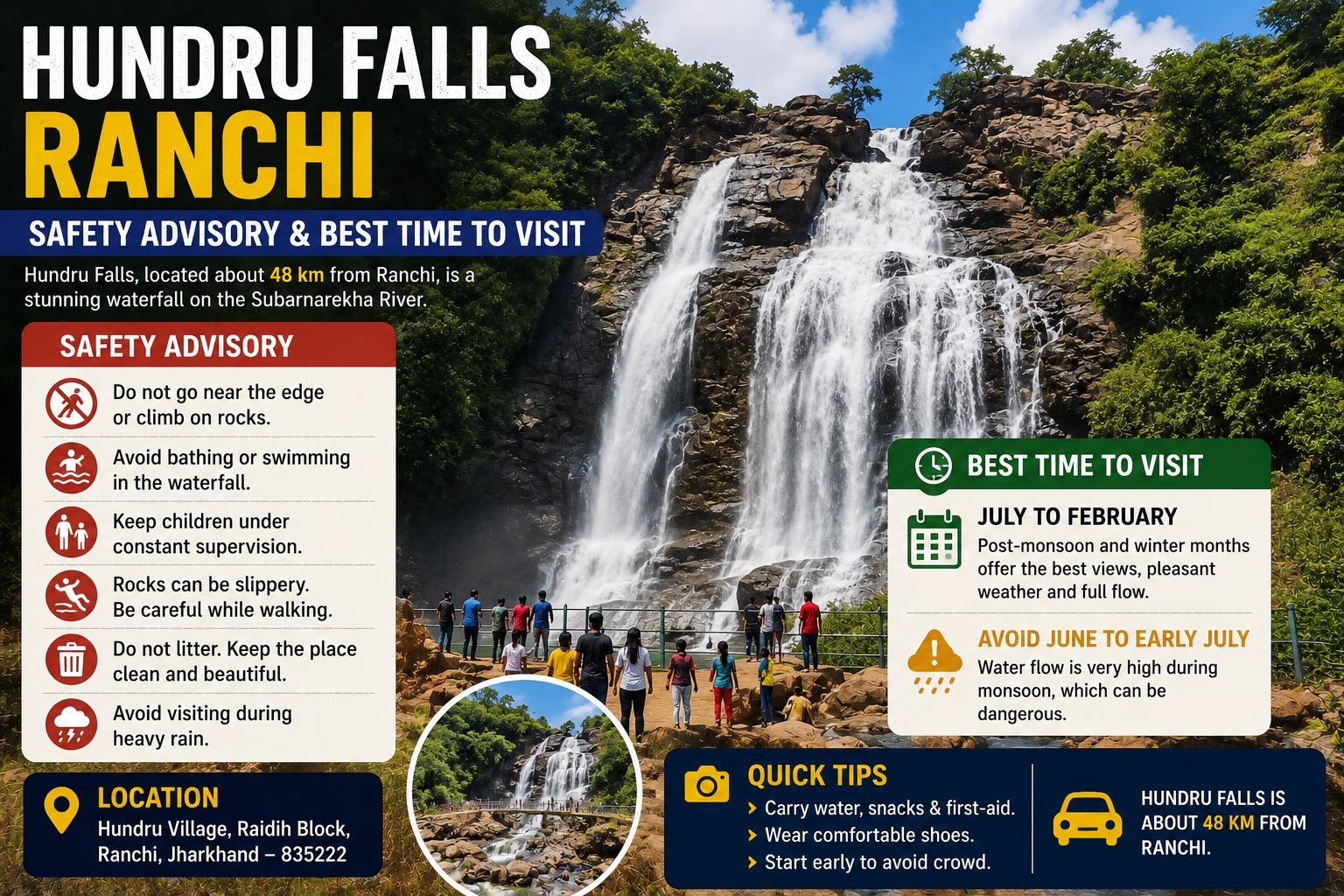 Hundru Falls Ranchi Safety Advisory